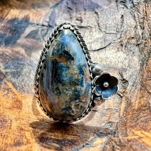 925 Sterling Silver & Pietersite Ring Size 7 • Southwestern •